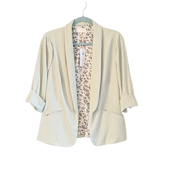 Skies Are Blue Jackets & Blazers - NEW Skies Are Blue Sage Green Blazer Jacket M Open Front Career Layering
